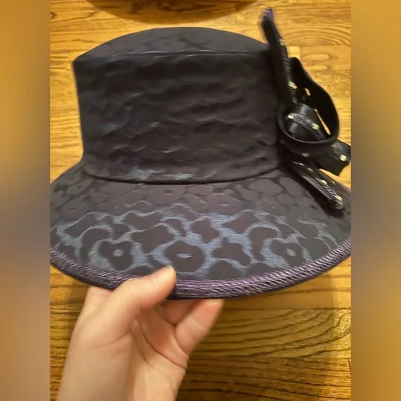 Davianna Purple/Blue Animal/Cheetah/Leopard Fancy Church Hat W/Bow Details - NWT Davianna Purple/Blue Animal/Cheetah/Leopard Fancy Church Hat  main image 2